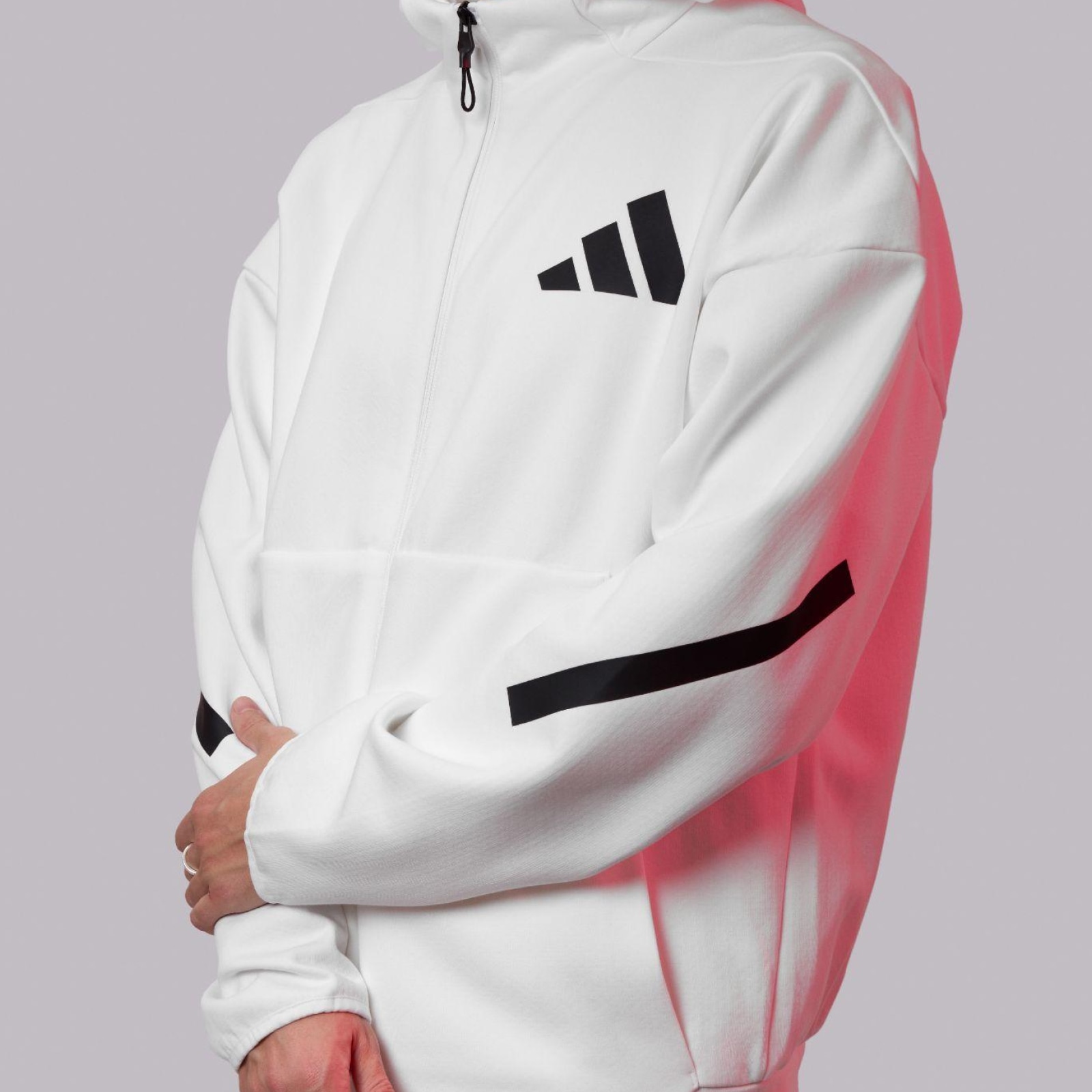 adidas Z.N.E. Full-Zip Hooded Track Jacket - Black | Free Shipping