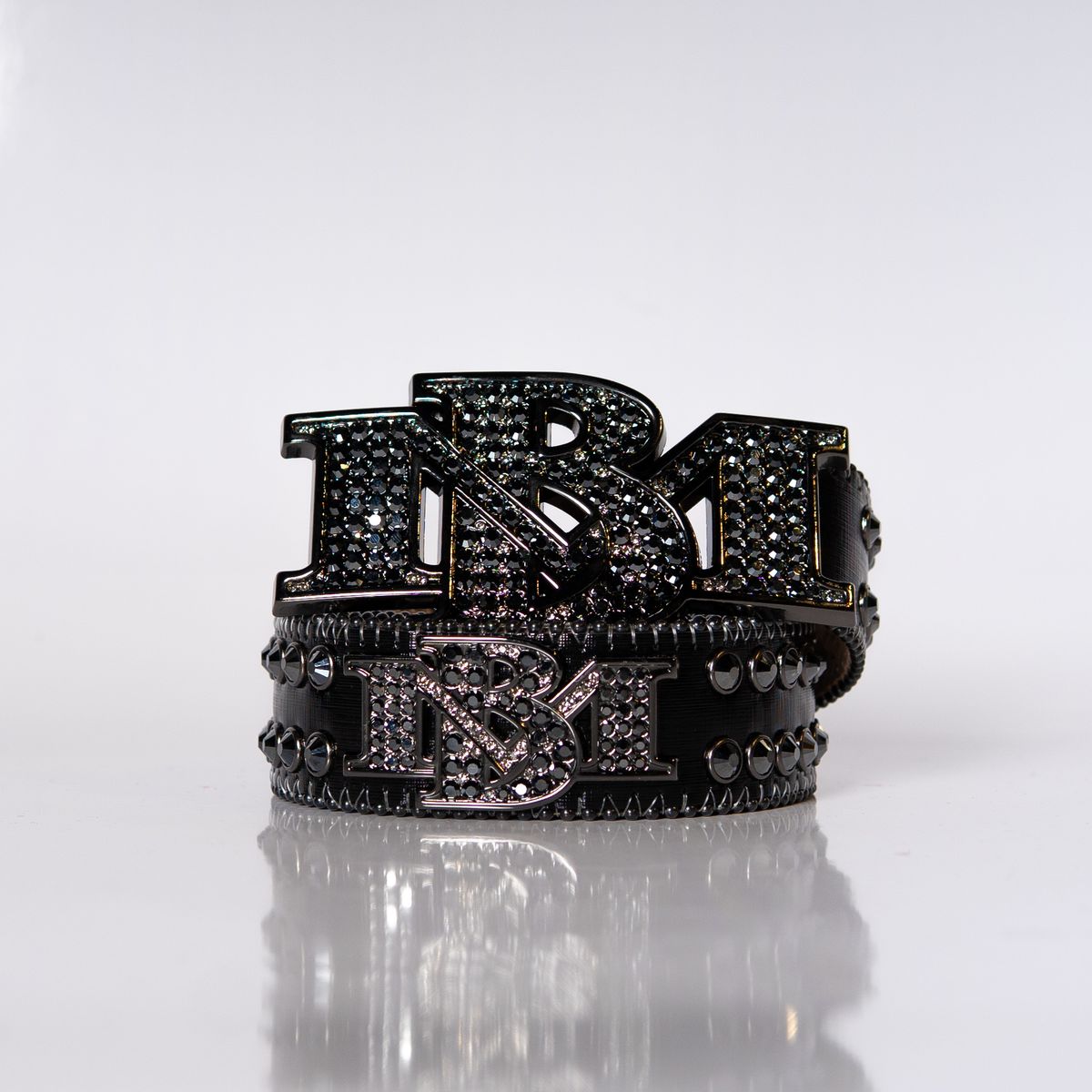 BB Simon Crystal Block Belt - Brick City Leather