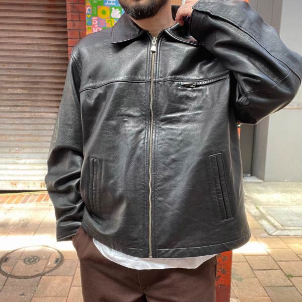美品 90s WILSONS LEATHER M.JULIAN Tバック レザー ジャケット 黒 XL