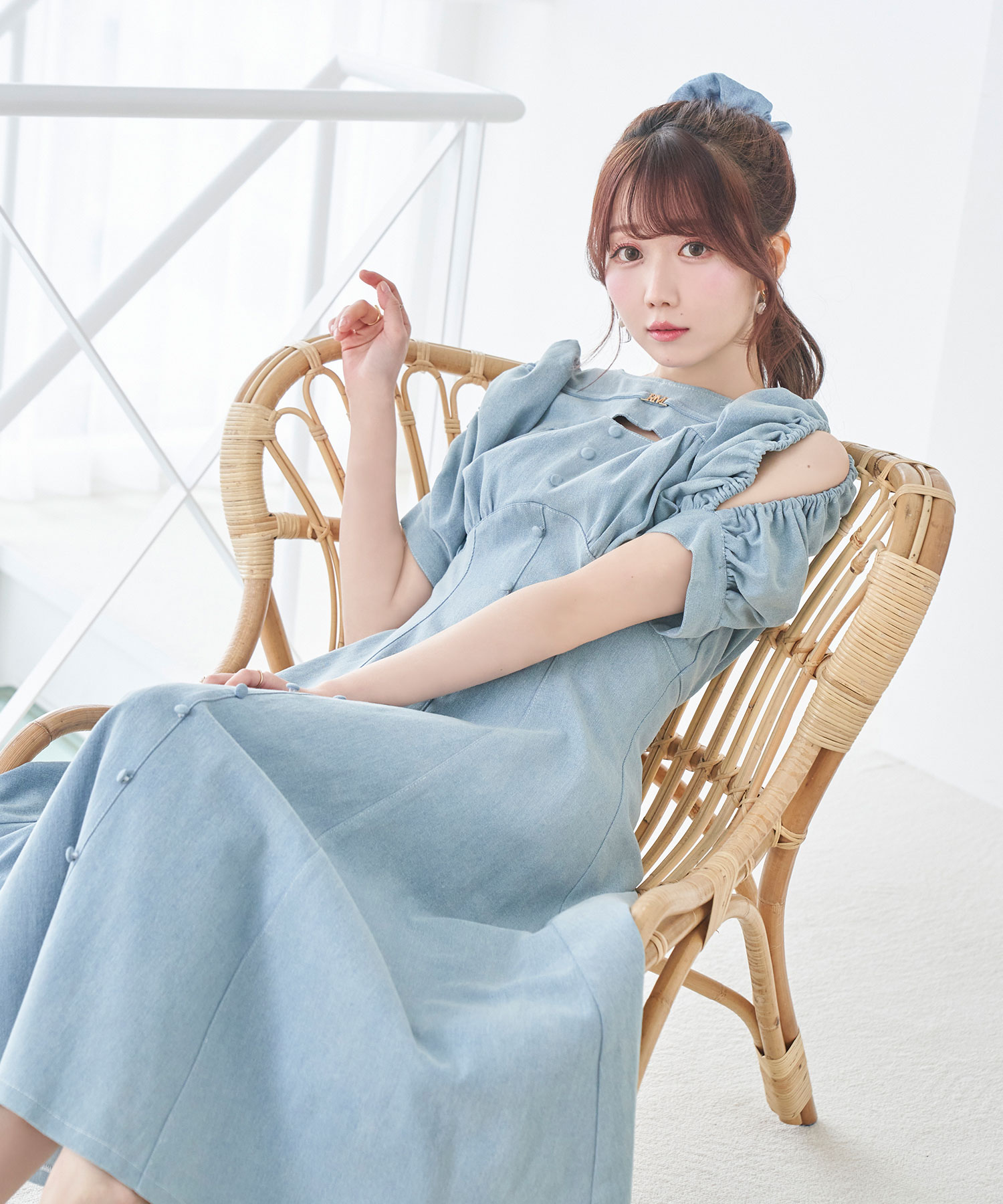 受注予約】denim puff sleeves dress – BUNNY APARTMENT