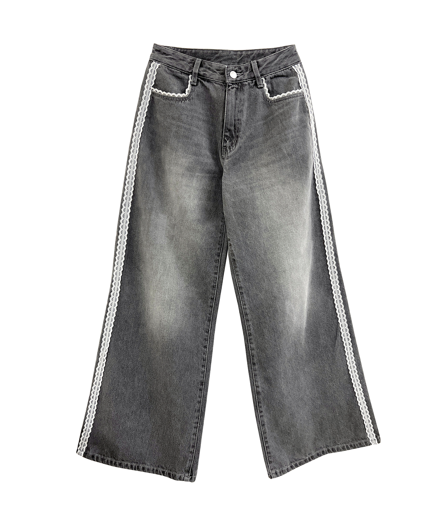Lace line denim pants – BUNNY APARTMENT