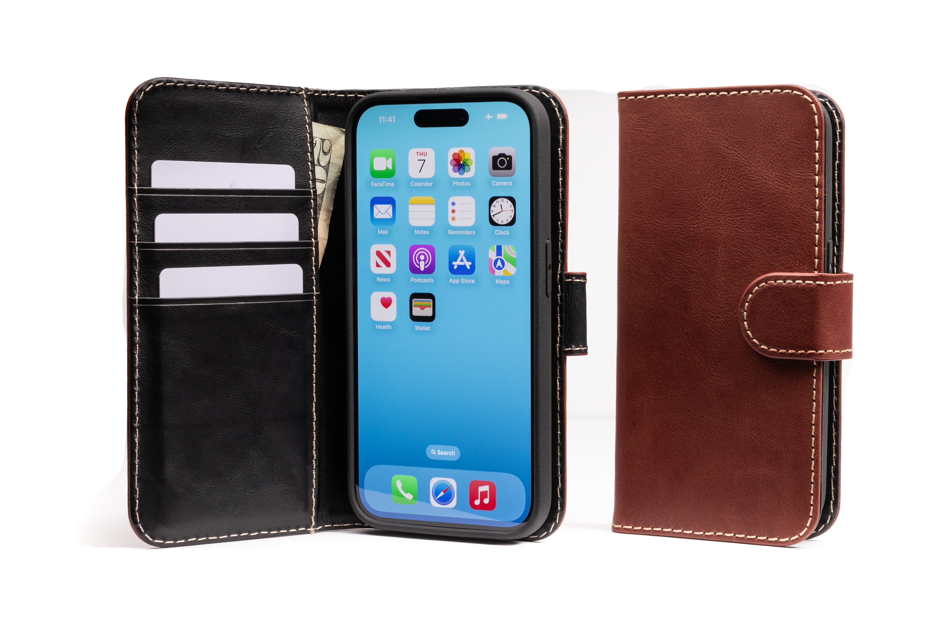 Modern Wallet iPhone 15 Pro case in full-grain leather | Burton