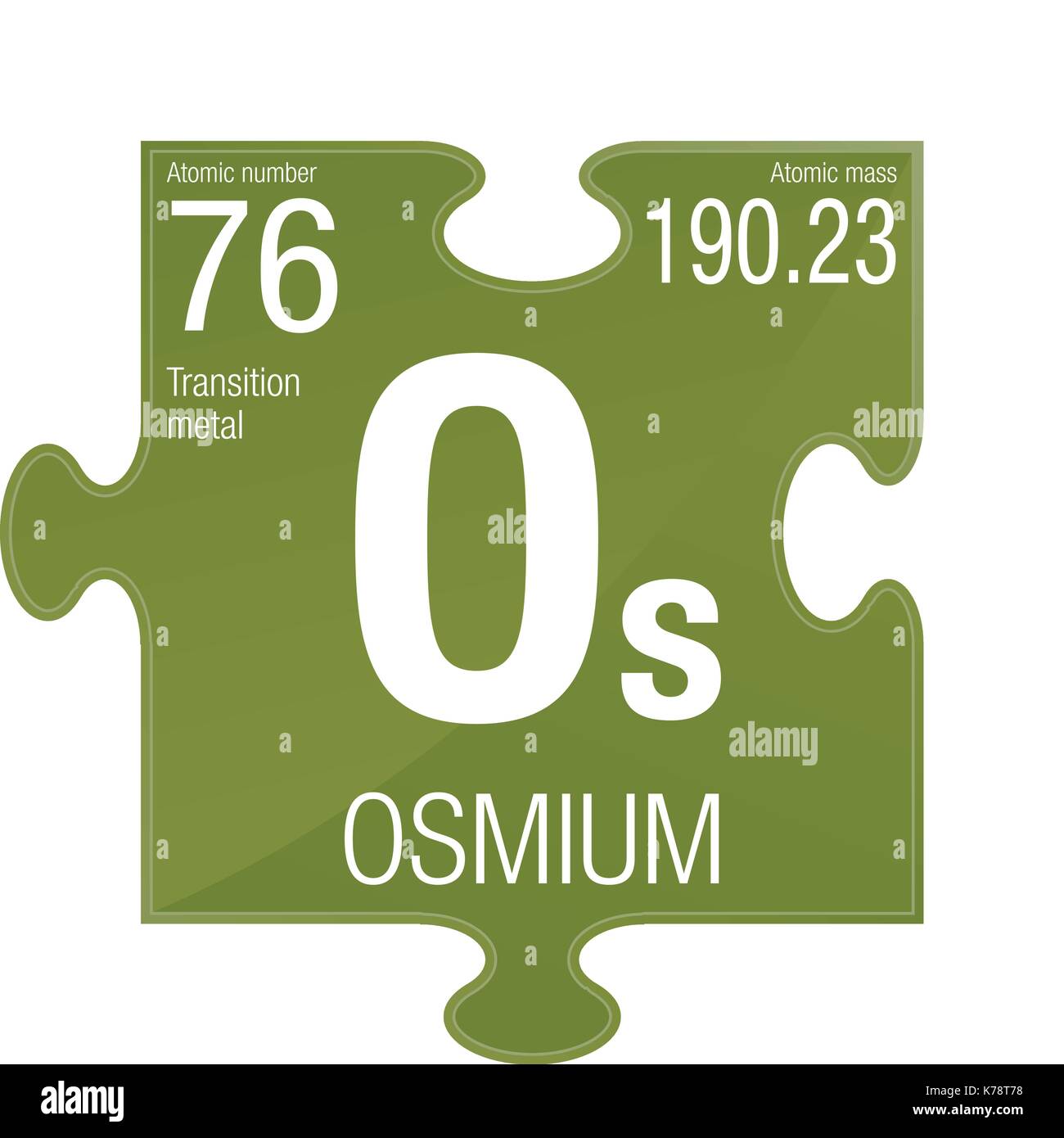Osmium symbol. Element number 76 of the Periodic Table of the