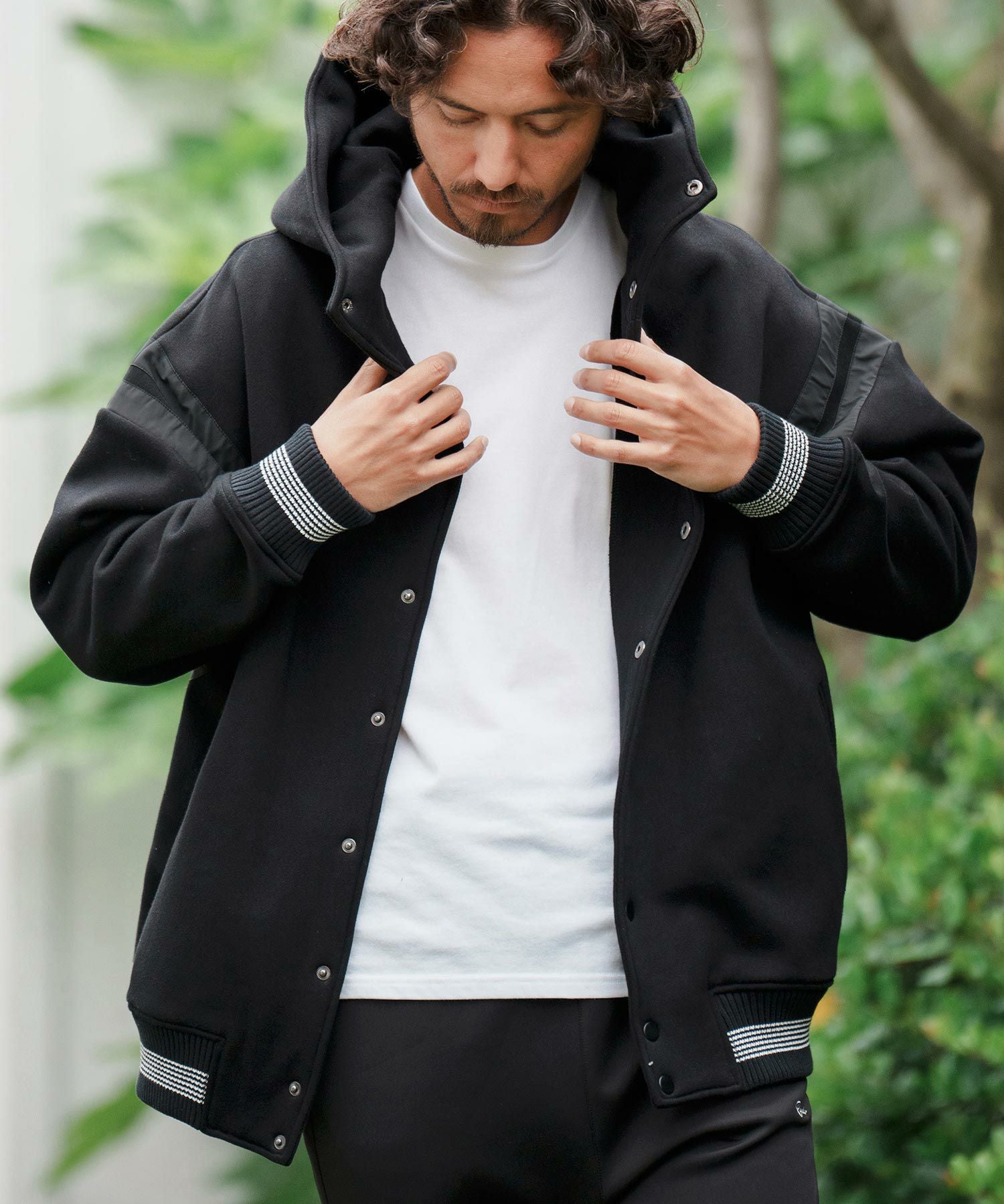 50%OFF【CAMBIO(カンビオ)】Back Brushed Sweat Hooded Studium Jacket