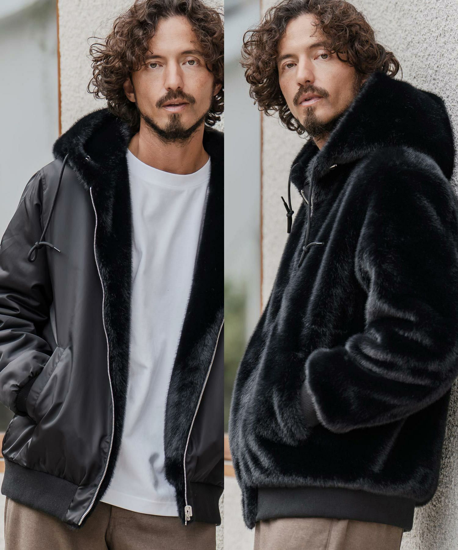 CAMBIO(カンビオ)】リバーシブルエコファーナイロンブルゾン | CAMBIO