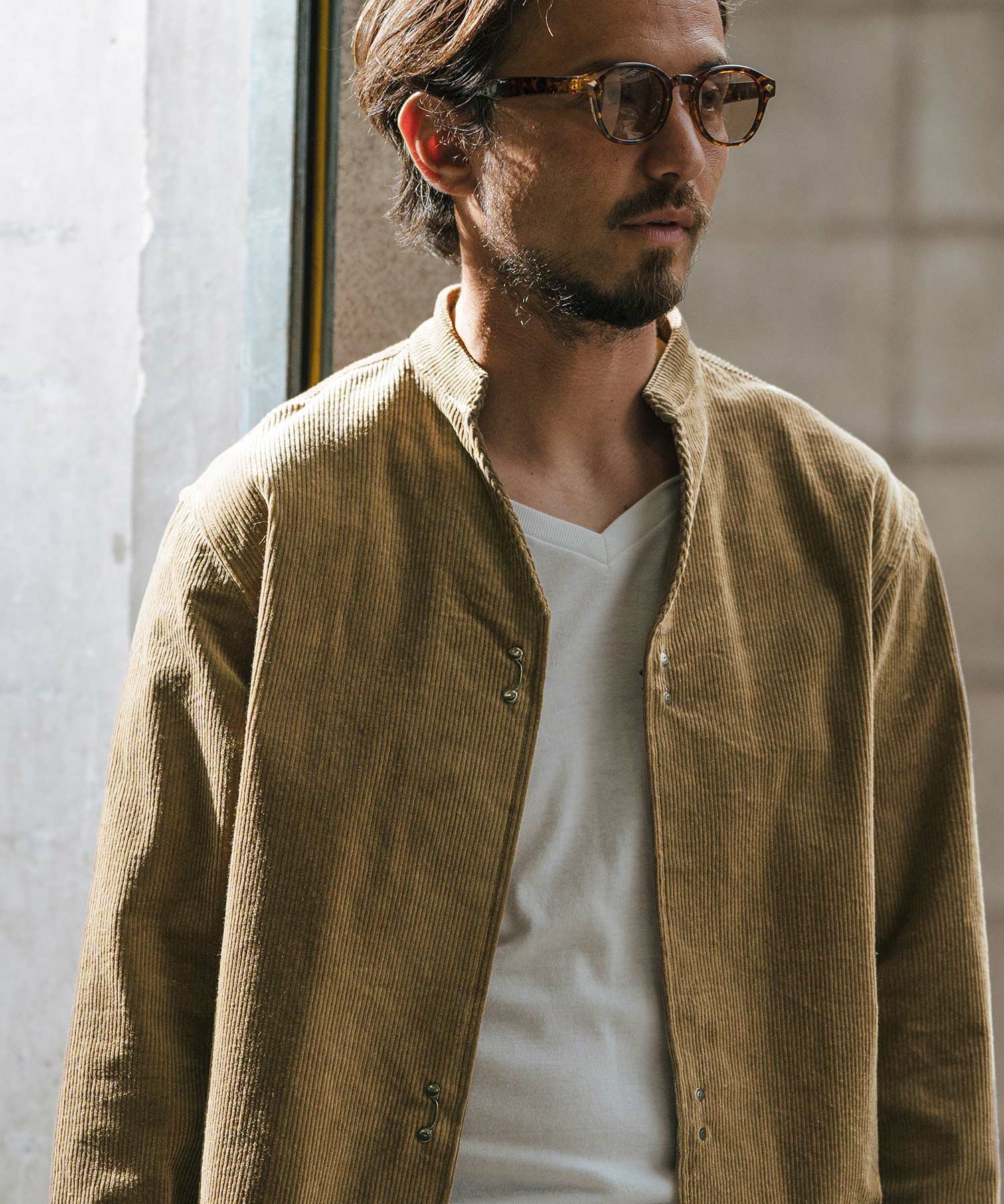 30%OFF【wjk reluxe】corduroy hook band collar shirt コーデュロイ