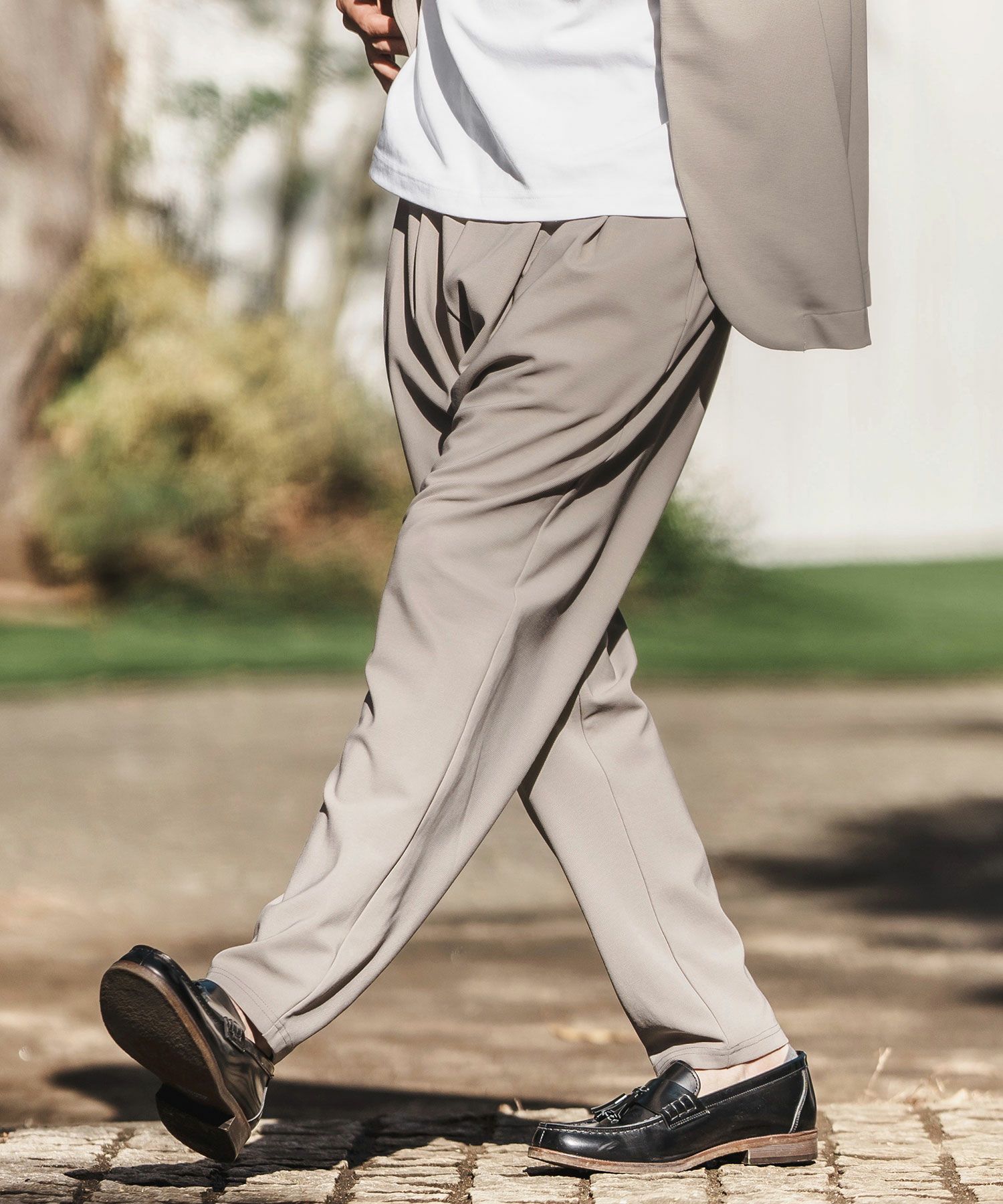 CAMBIO(カンビオ)】Ripple Cut sew Relax Tapered Pants イージー