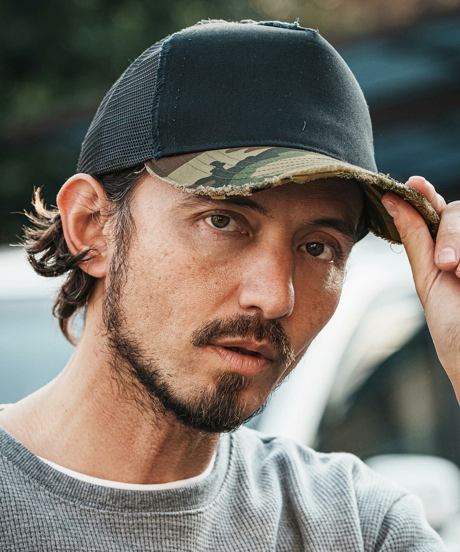 CAMBIO(カンビオ)】Cotton Damage Mesh Cap メッシュキャップ(OP-251