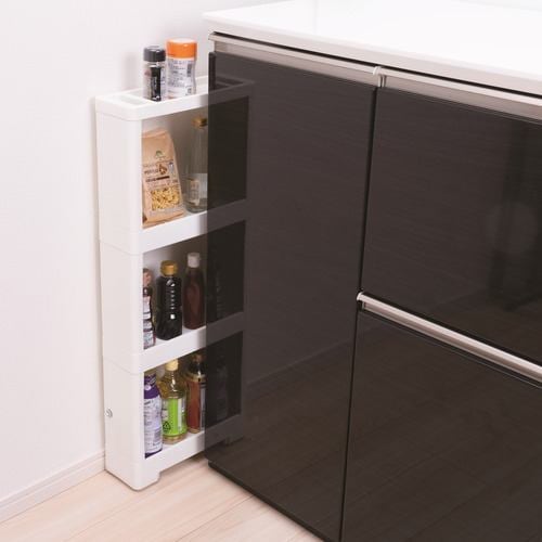幅12×奥行40×高さ85cm] スーパースリムラック キッチン収納 4段