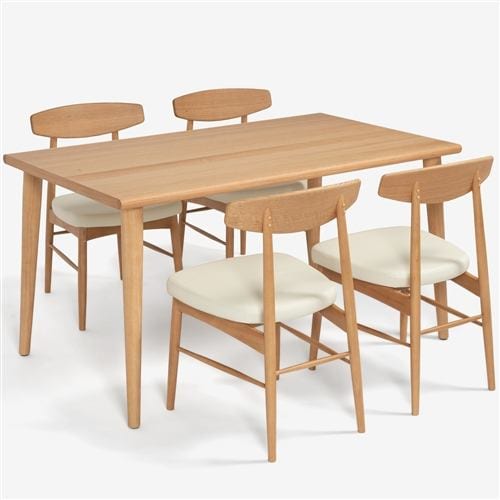 大塚家具 ダイニングテーブルセット 「ユノ3」 机＋椅子4脚 幅135cm