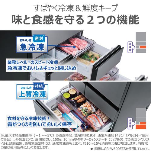 東芝 冷蔵庫 551L 観音開き 6ドア 幅68.5cm 摘みたて野菜室 上質冷凍