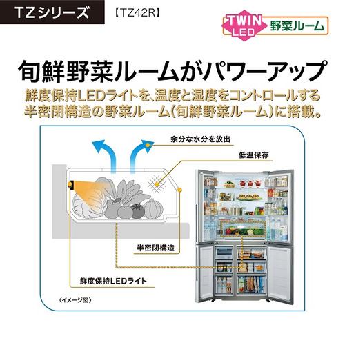 アクア 冷蔵庫 420L 観音開き 4ドア 幅70cm うす型 大容量冷凍室 LED庫