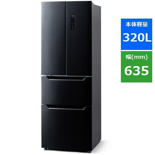 アイリスオーヤマ IRSN-32A-B 4ドア冷凍冷蔵庫 (320L・フレンチドア