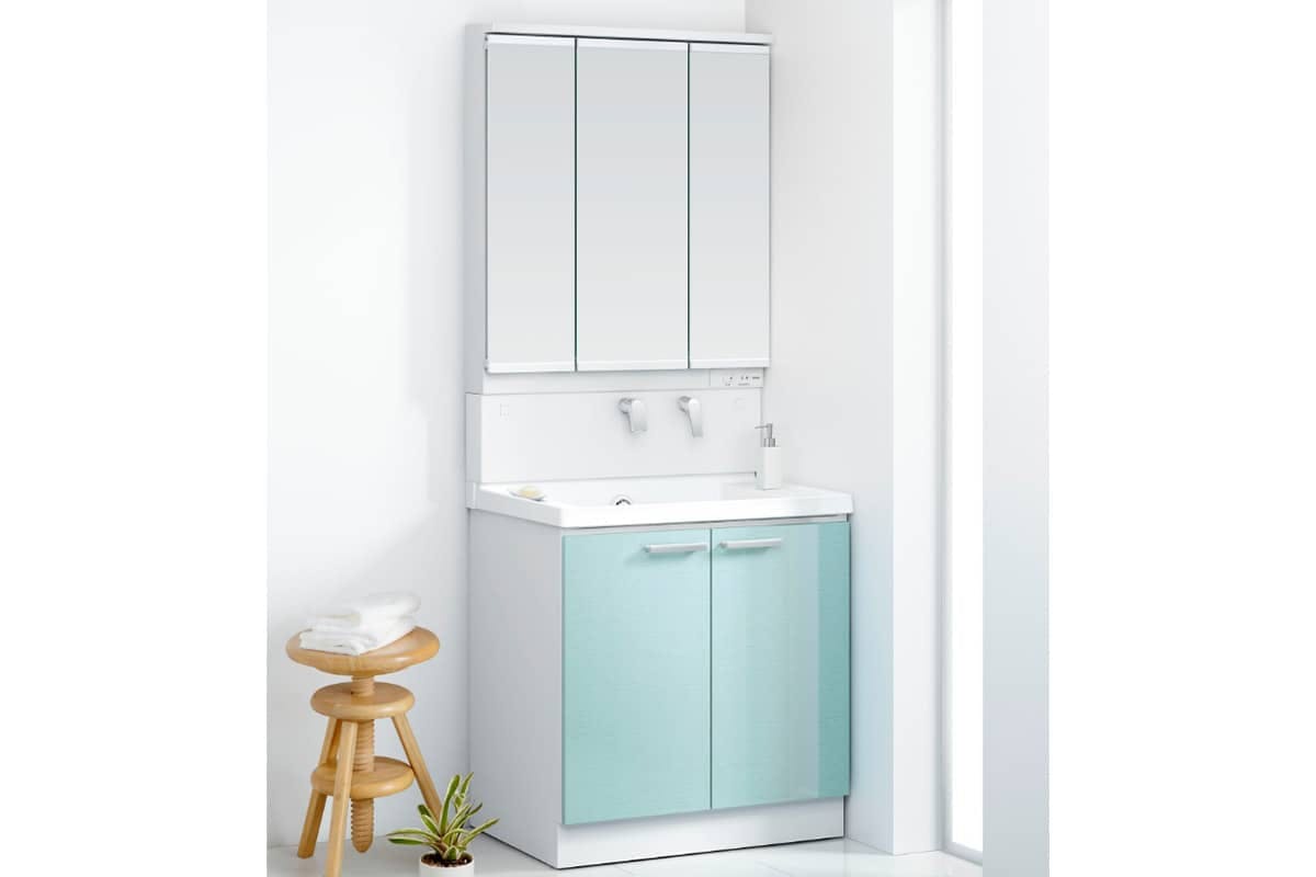 洗面化粧台KZシリーズ 750間口 両開き扉 3面鏡 陶器ボウル | TOTO