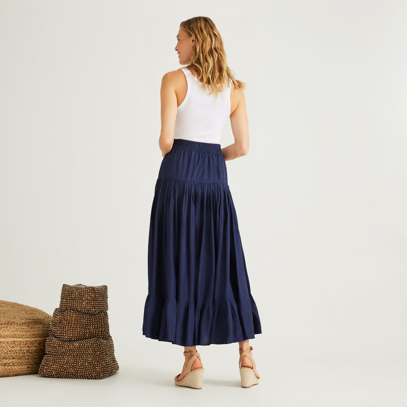 Woman's Navy Lourdes Skirt – Calypso St Barth