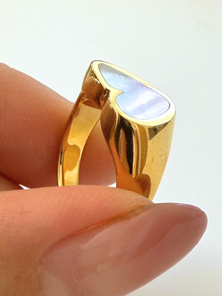 PREEK プリーク Rough Heart Stone リング Mother of pearl – CALIDA