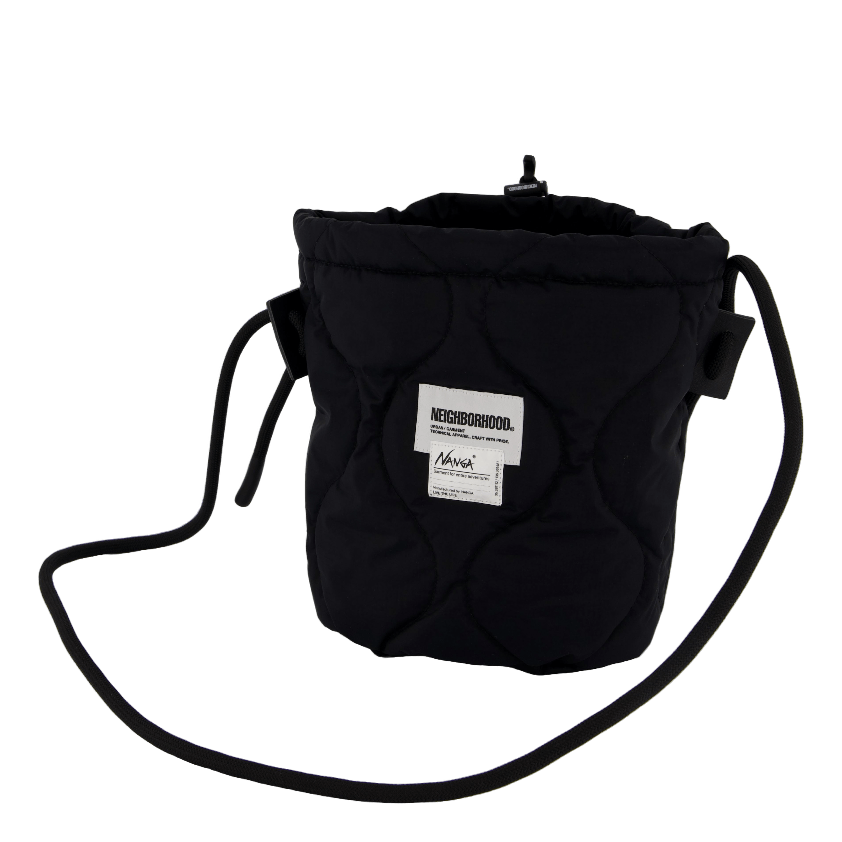 NH X NANGA . DOWN DRAWSTRING BAG / BLACK