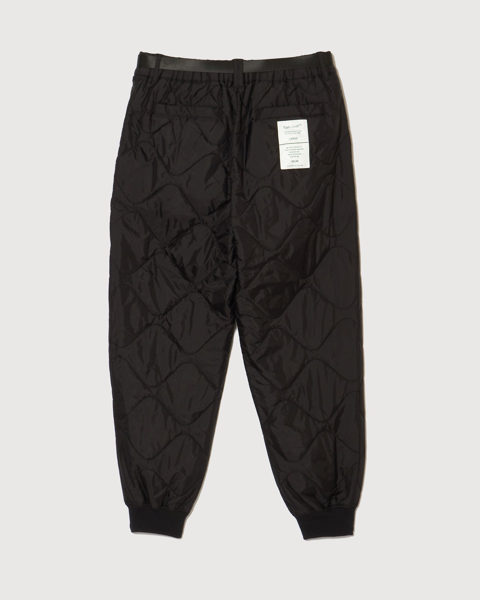 QUILTING ADJUSTABLE JOGGER PANTS - BLACK - – Cph/Golf™︎
