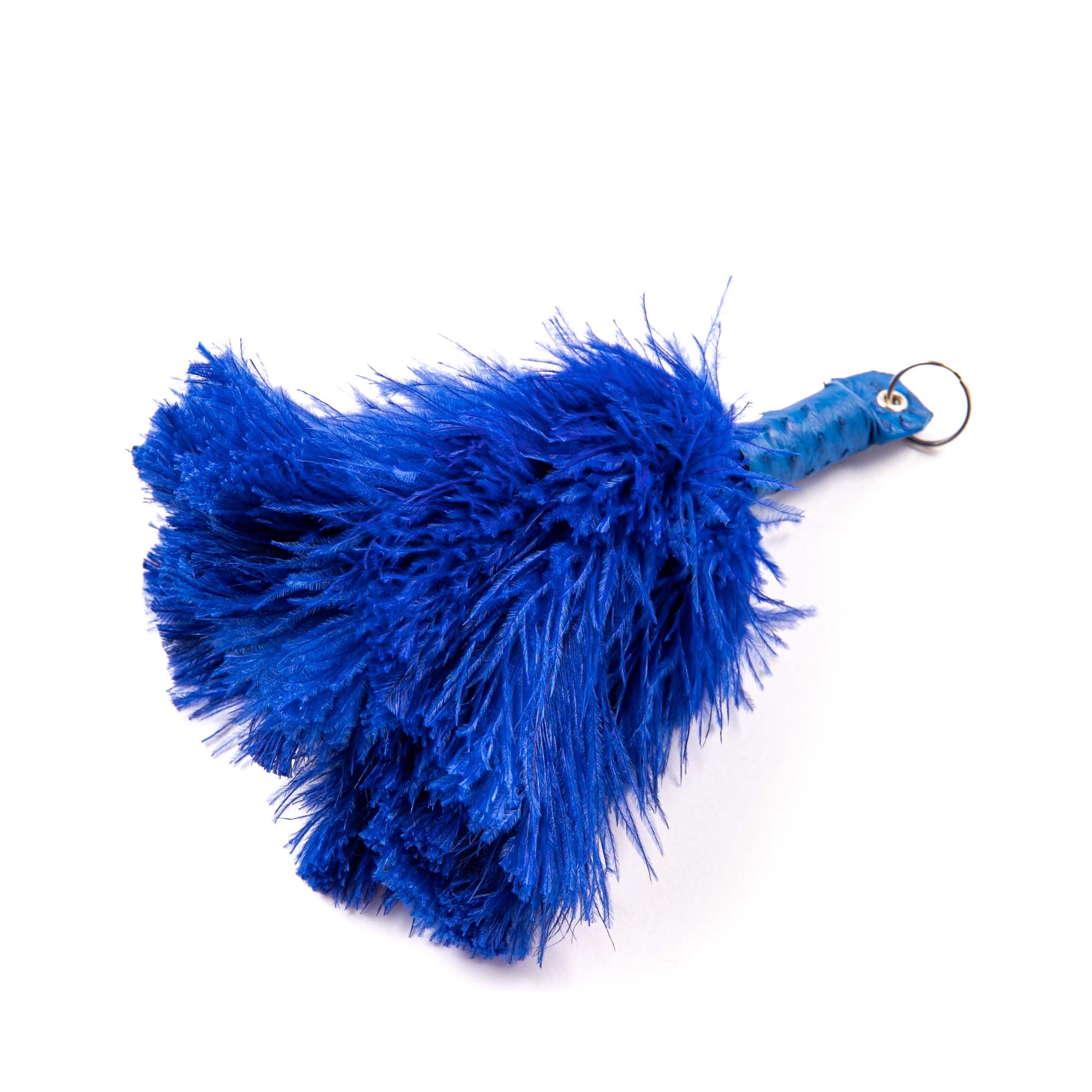 Ostrich Feather Keyring with Leather Top - Cape Karoo Shop