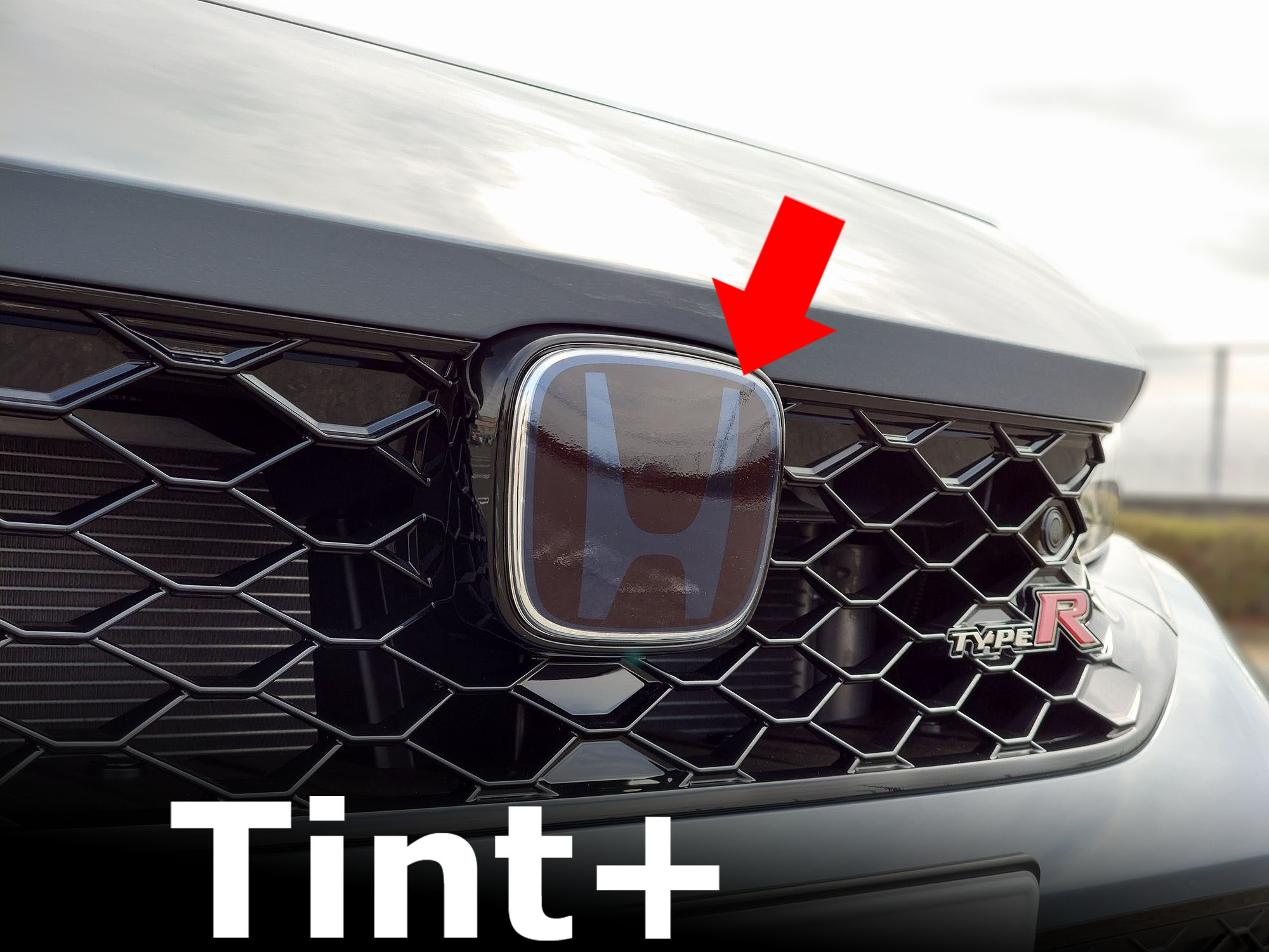 Tint+ ホンダ シビック FL5 タイプR 前後エンブレム 用 (スモーク
