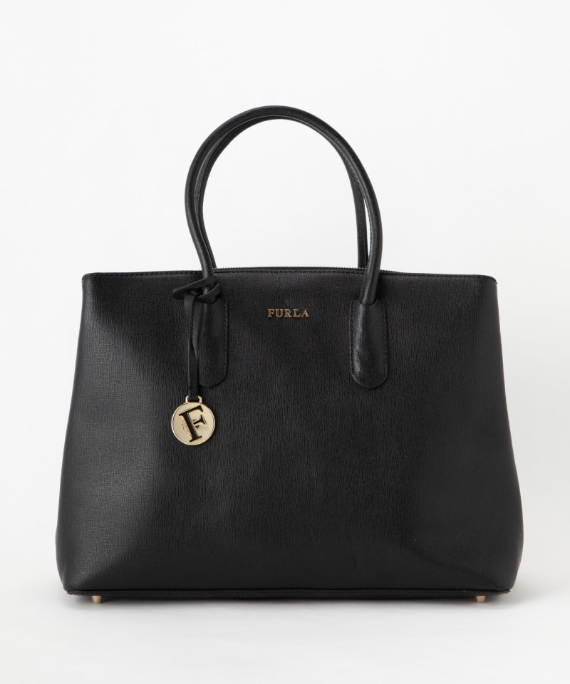FURLA フルラ サフィアーノレザーBIGショルダーバッグ ブラック系