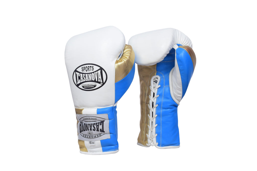 Casanova Boxing® Lace-up - White/Gold /blue