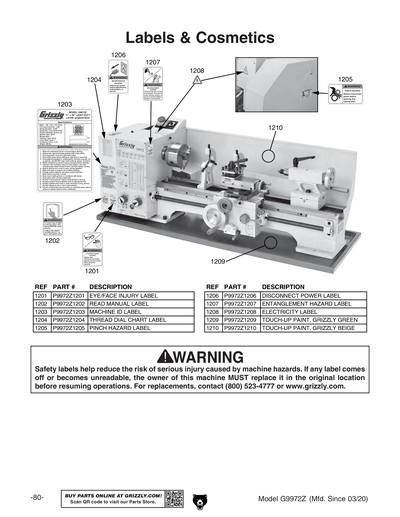 Parts for G9972Z 11