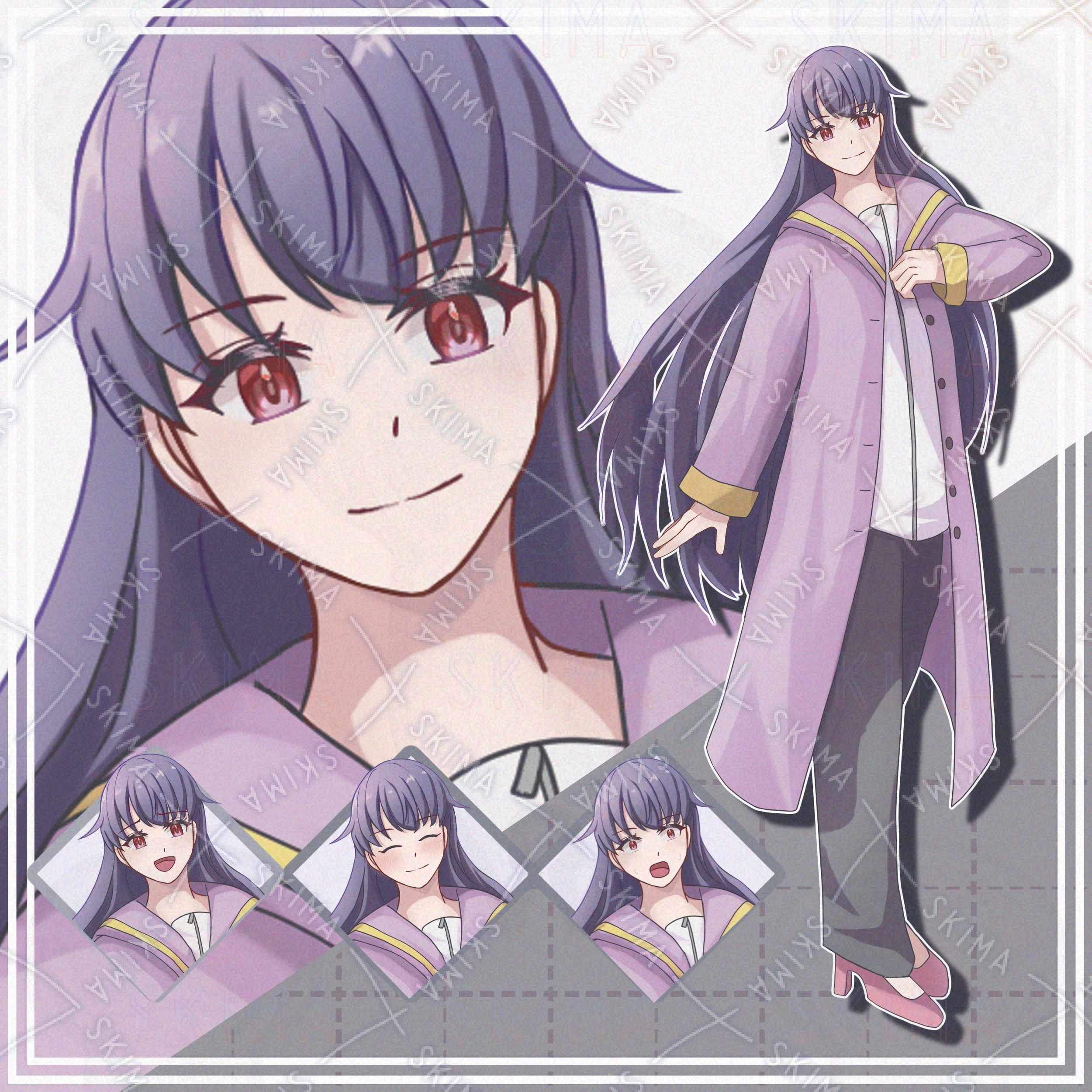 表情10種】紫長髪のコート服女子【立ち絵】 | SKIMA（スキマ）