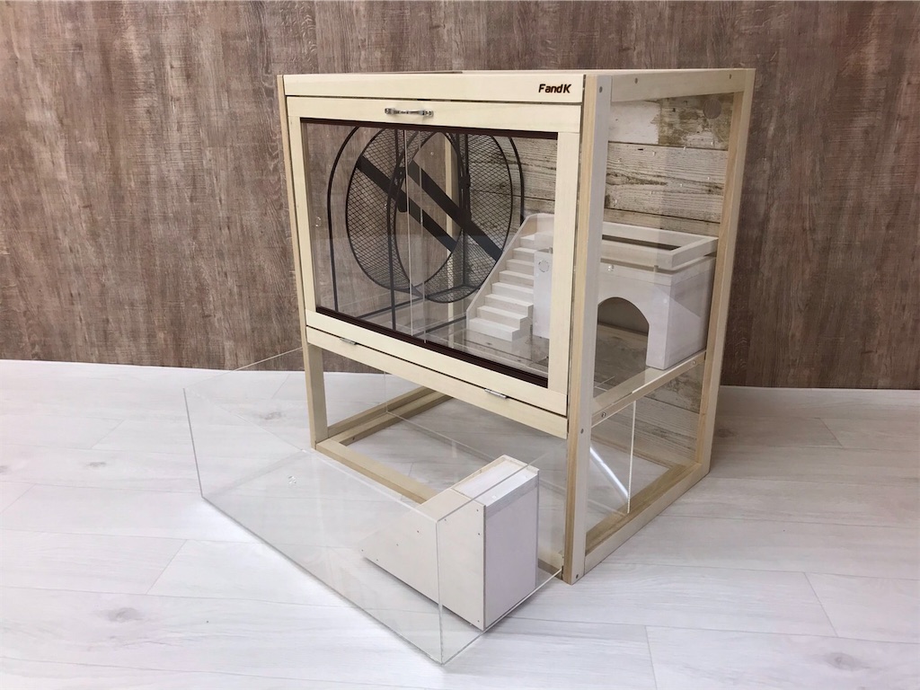 ハリネズミ2階建てケージ - F and K 爬虫類・小動物木製ケージ