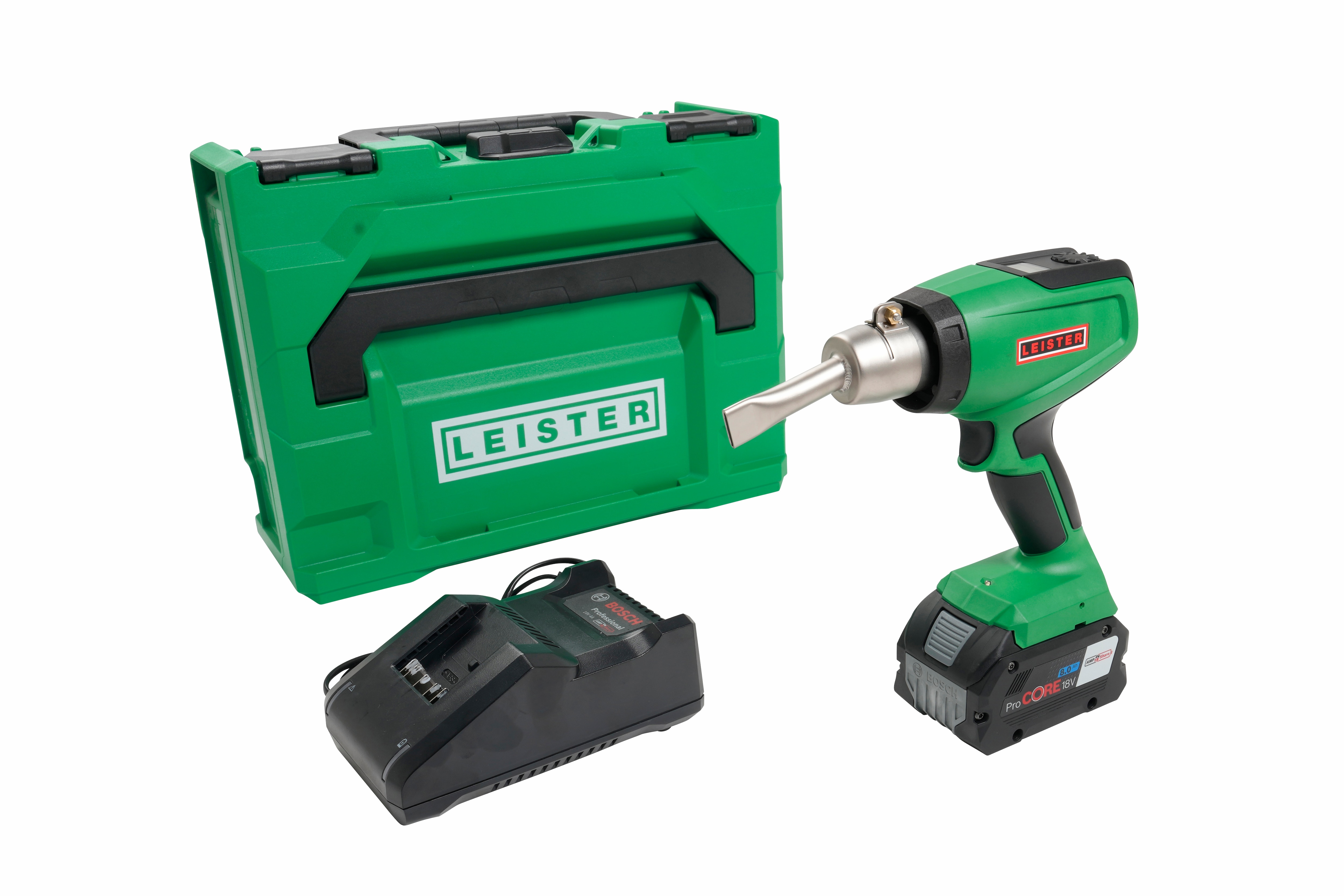 Leister ネクスヒート 300 A-LP、18V/600W、重ね溶接キット、EU/CH