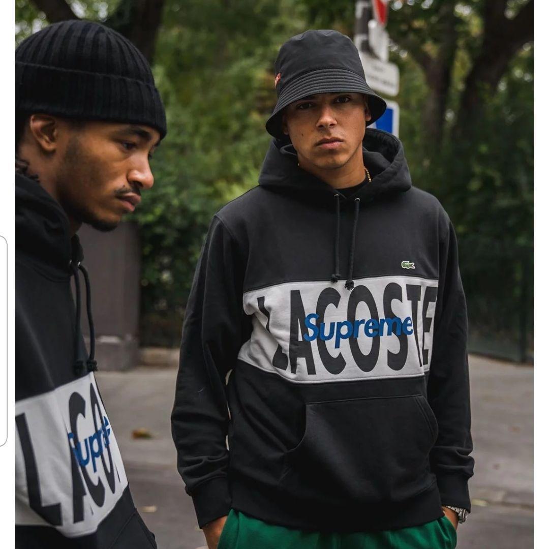 Supreme LACOSTE Logo Panel Hooded Sweatshirt シュプリーム (Supreme