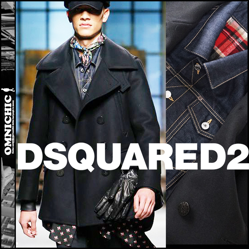 DSQUARED2ドッキングウールダウンピーコート/ディースクエアード (D