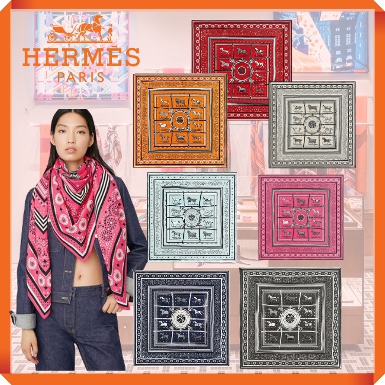 お洒落【HERMES】バンダナ カシシル*カレジュアン 馬具 (HERMES