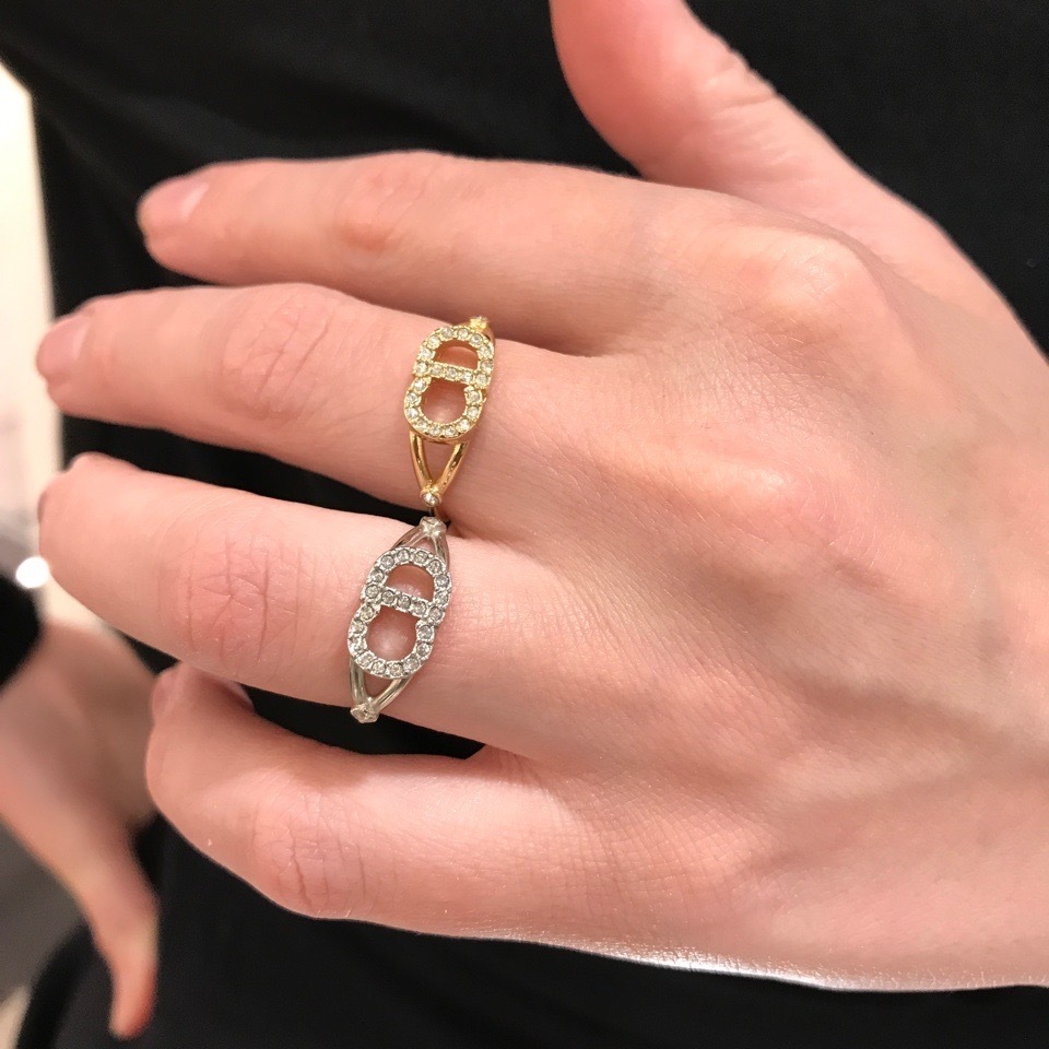 Dior】Clair D Lune Thin Ring メタル＆クリスタルリング (Dior/指輪