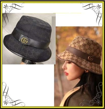 バケットハット レザー ブラック（黒）系 GUCCI(グッチ) ハット(メンズ