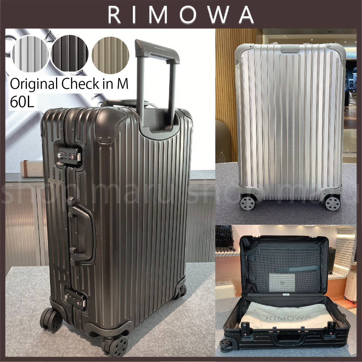 RIMOWA◇ORIGINAL◇Check-In M スーツケース◇アルミニウム (RIMOWA