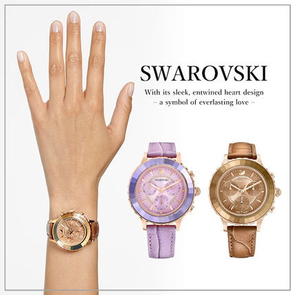 パープル（紫）系 SWAROVSKI(スワロフスキー) アナログ腕時計