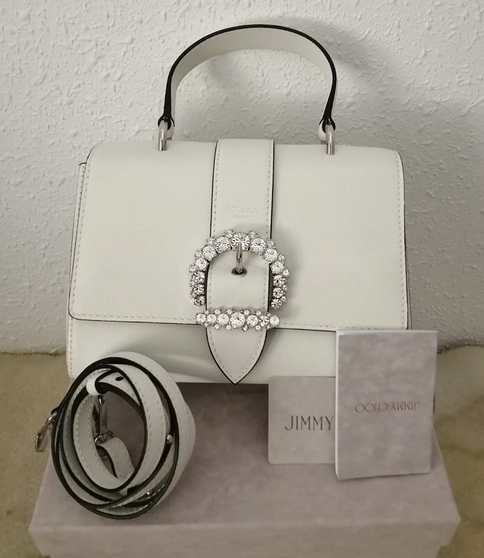 入荷わずか【JIMMY CHOO CHERI LEATHER+CRYSTALES BAG/S】 (Jimmy Choo