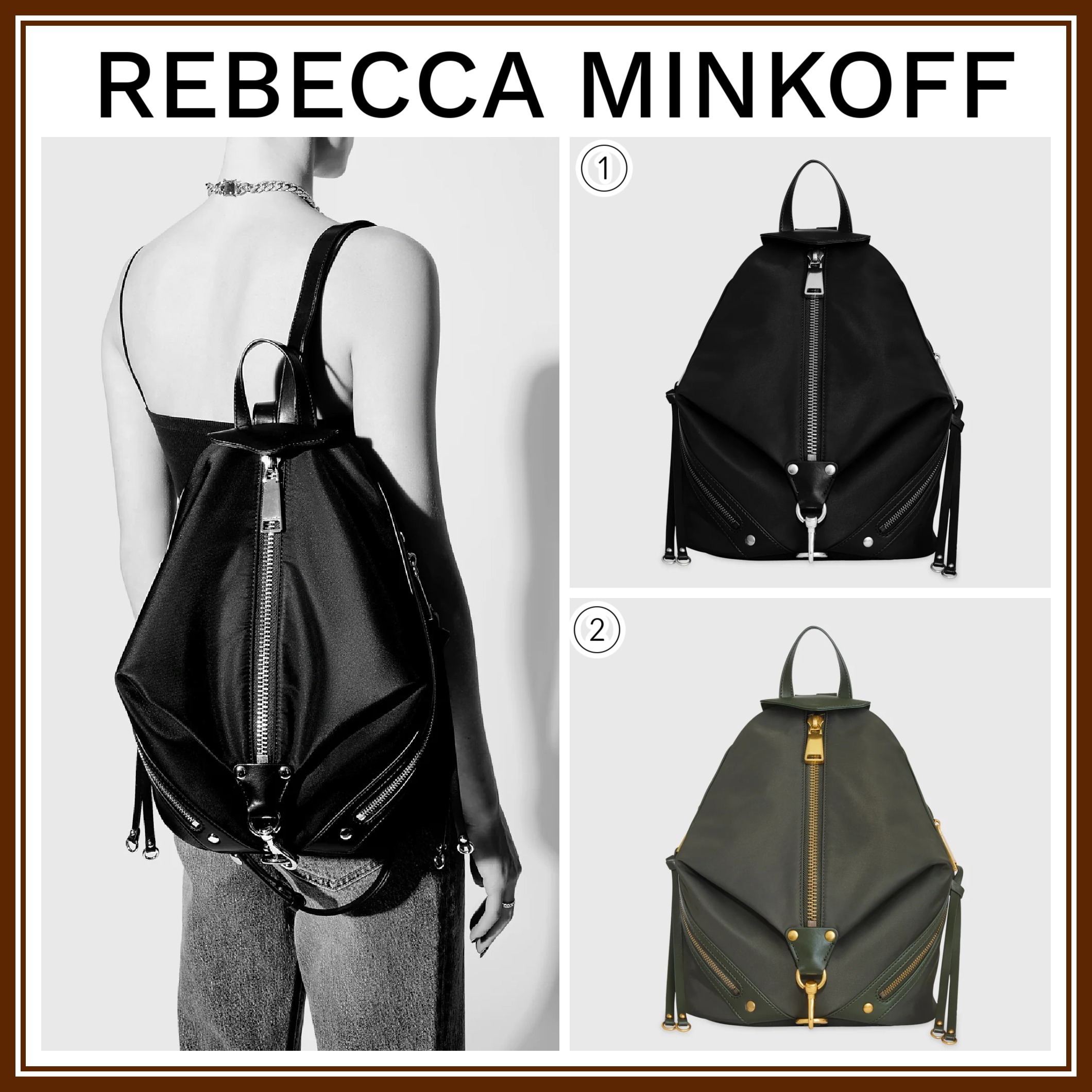 お洒落 ◇Rebecca Minkoff◇ Nylon Medium Zip Julian Backpack