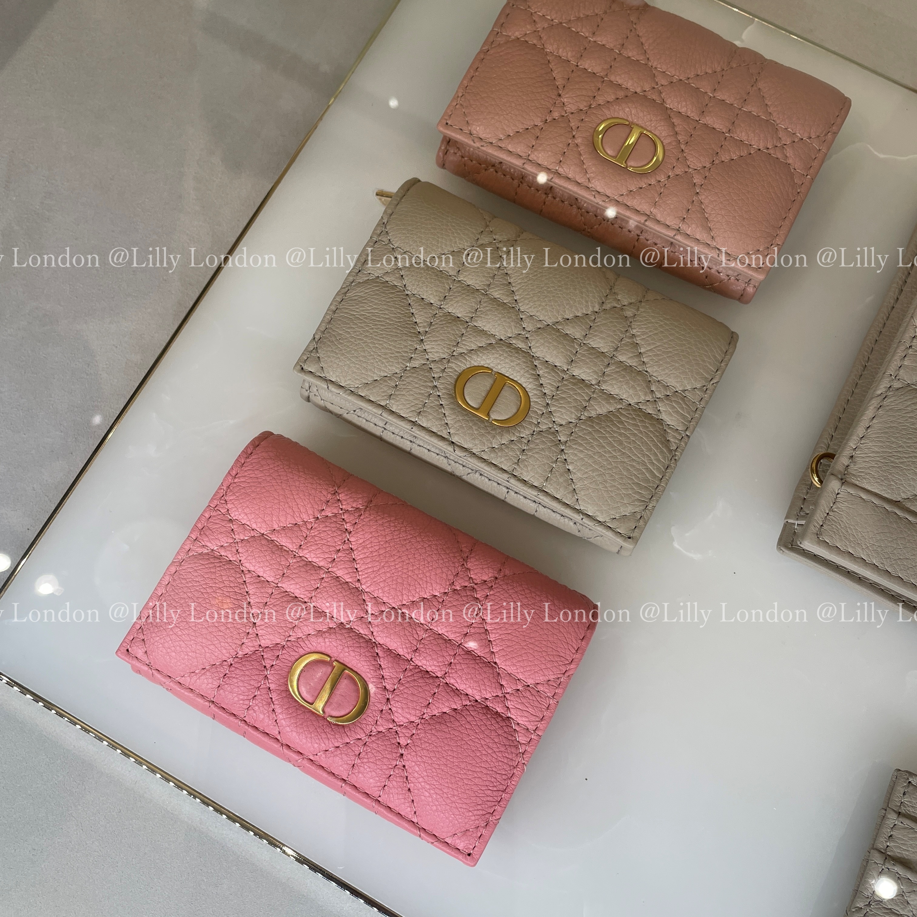 Dior【入手困難】ディオール Caro カナージュ 二つ折り財布 (Dior
