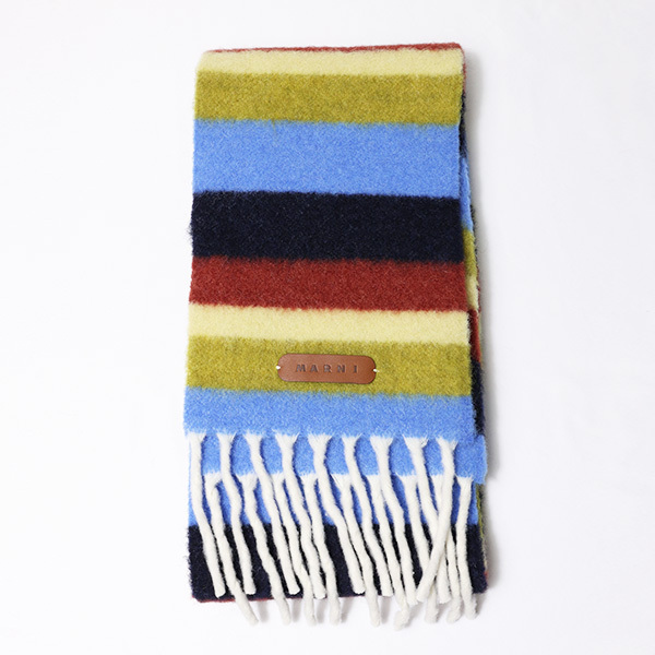 MARNI マルニ マフラー ストール フリンジ マルチカラー ロゴ (MARNI
