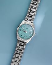 ☆CASIO☆シンプルアナログウォッチ☆ターコイズ/シルバー☆ (CASIO