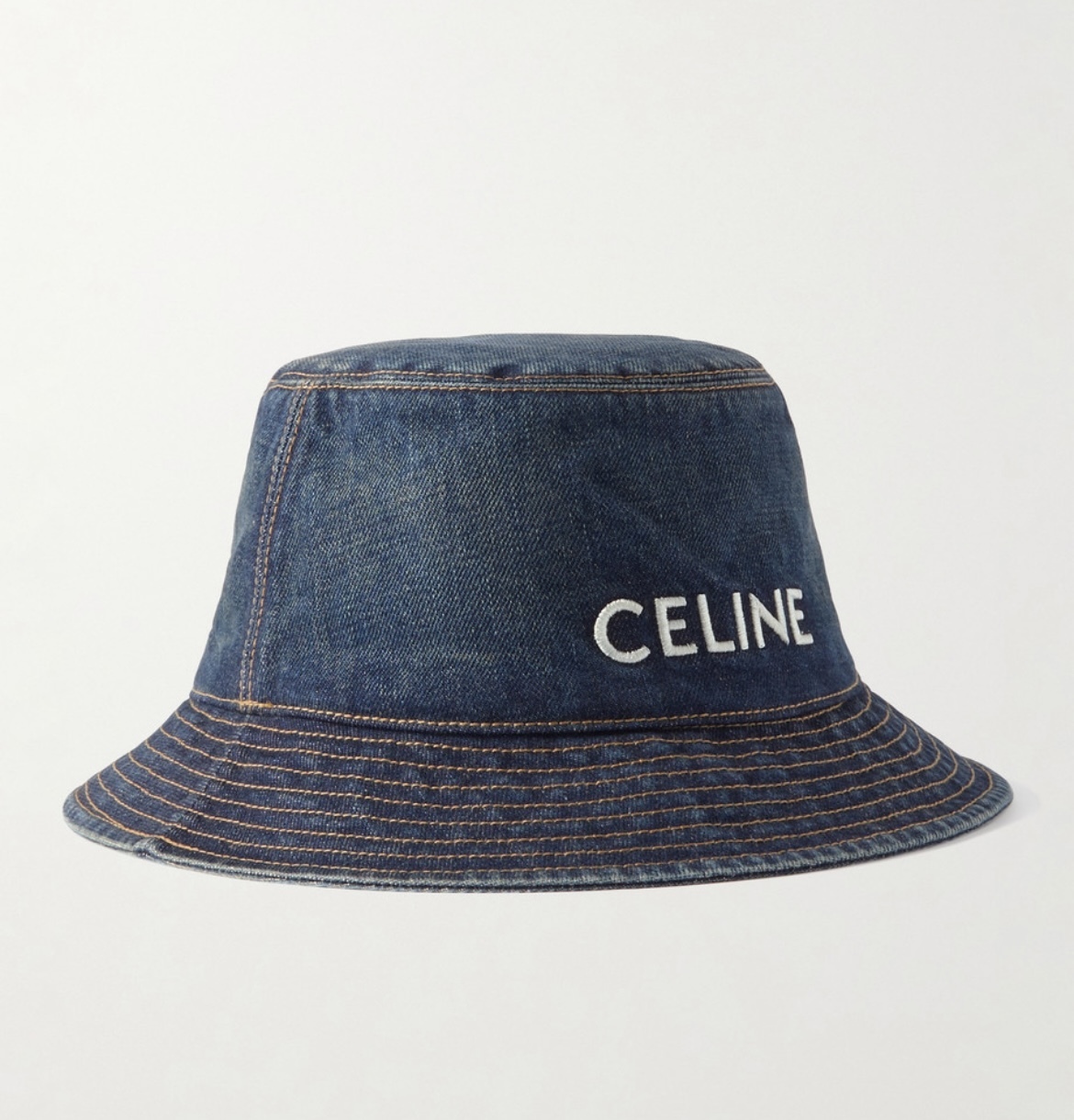 CELINE ロゴ刺繍 デニム バケットハット 人気 (CELINE/ハット