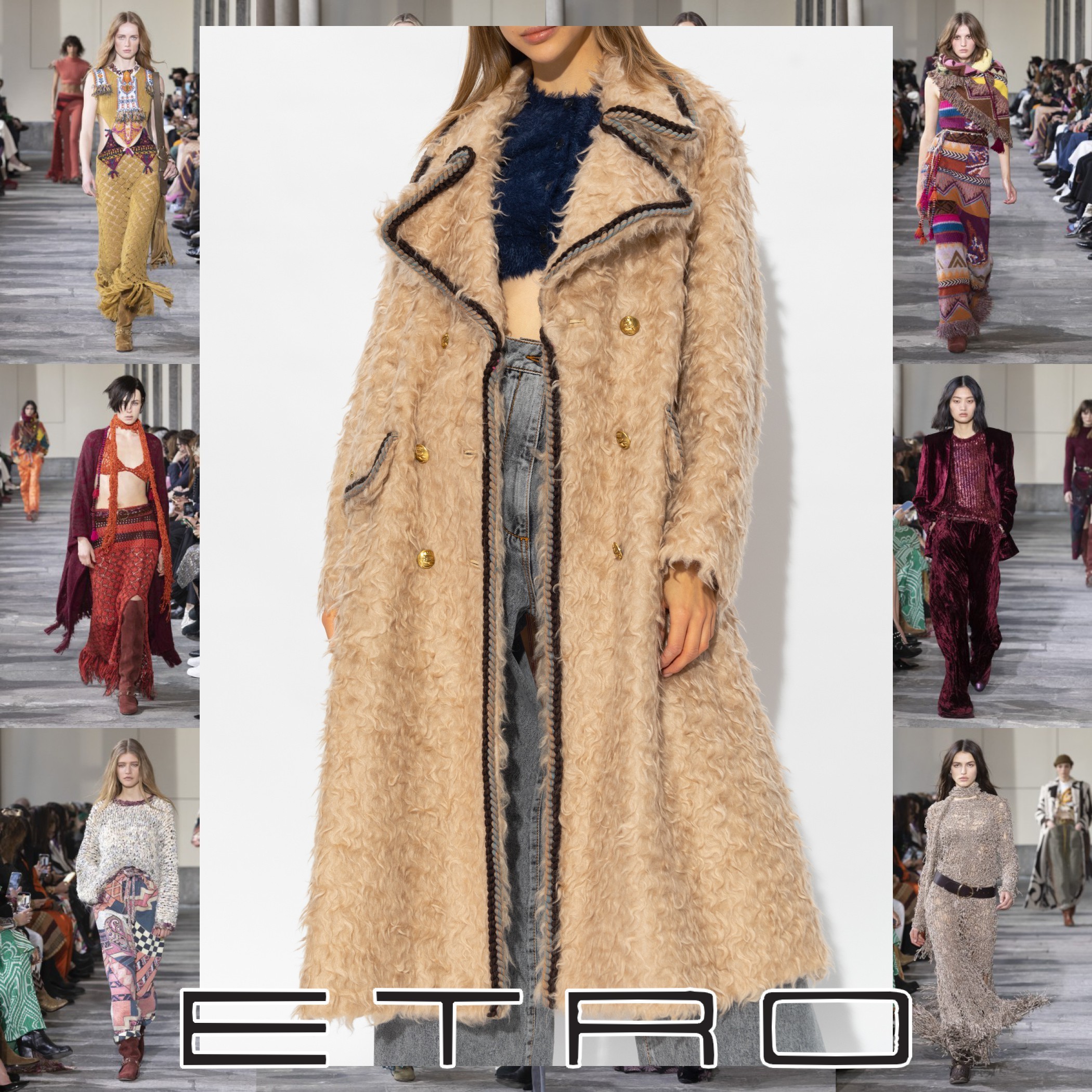 ETRO ロープトリミング ロングコート ベージュ (ETRO/コート) 99067678