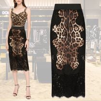DOLCE＆GABBANA】レオパード柄 サテン ミディ スカート (Dolce