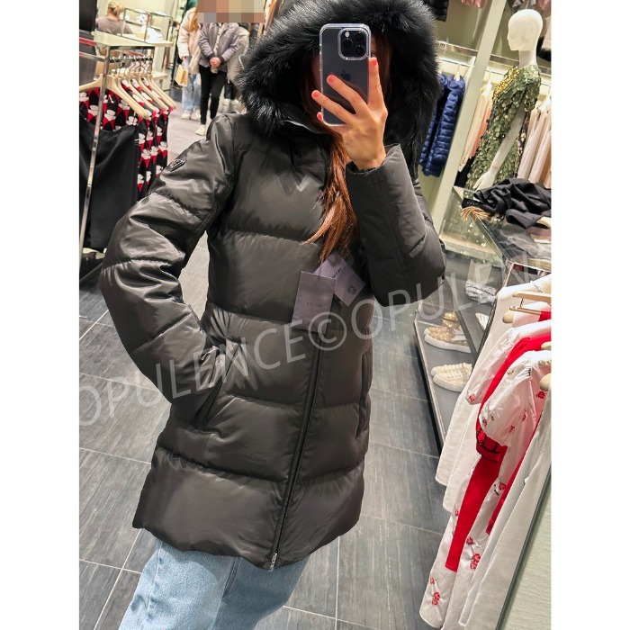 PRADA プラダ 三角ロゴ ファー ロング フード ダウン 29E117 (PRADA