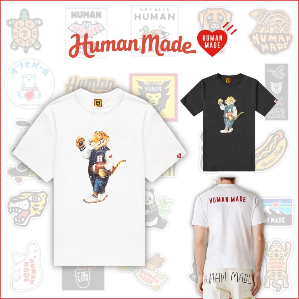 HUMAN MADE】ヒューマンメイド Tシャツ トラ ロゴ 半袖 WT/BK (HUMAN