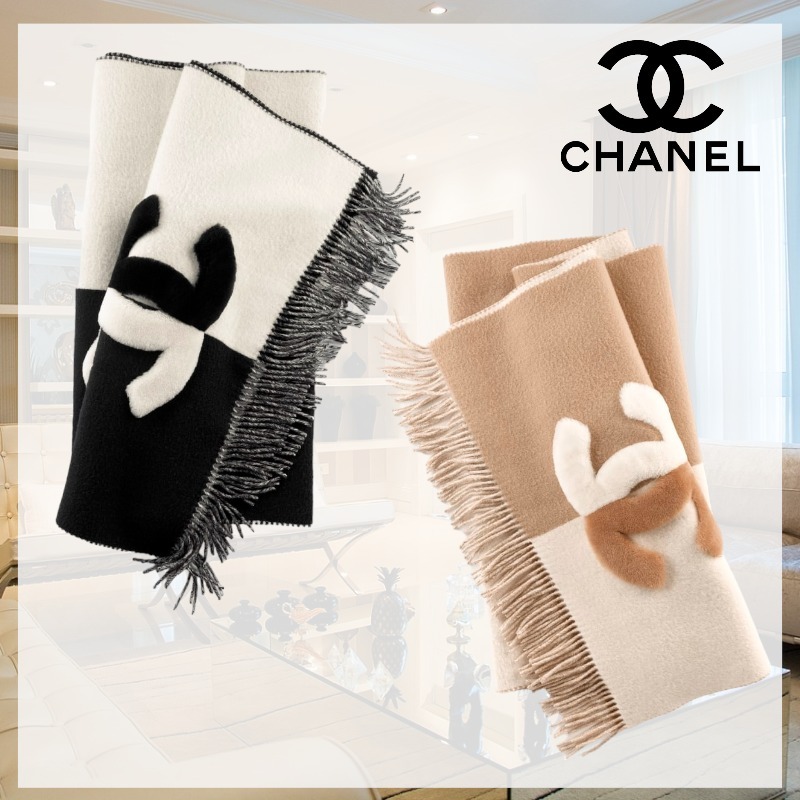 優雅で贅沢な冬のお供に】 CHANEL カシミヤ ストール マフラー (CHANEL