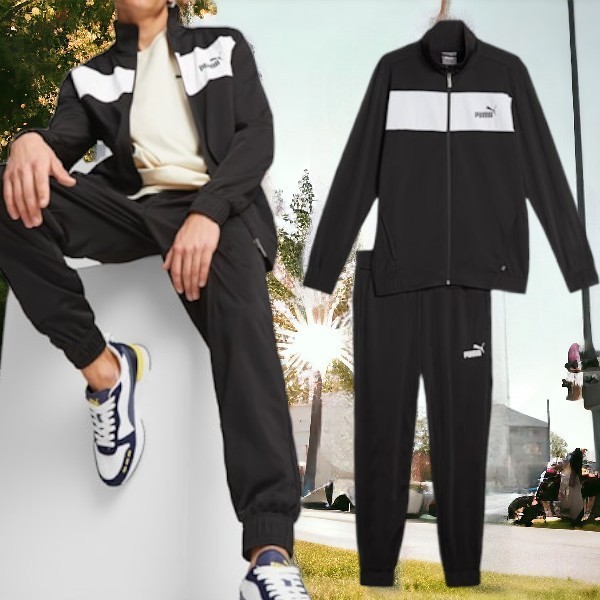 PUMA メンズ ポリ トレーニングスーツ 上下セット すぐ届く！ (PUMA