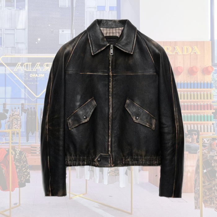 24SS】新作 ナッパレザージャケット ◇プラダ◇人気 (PRADA/レザー